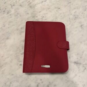 DayRunner Burgundy Floral Faux Leather 7-Ring Planner Organizer 3072-0286 8x6